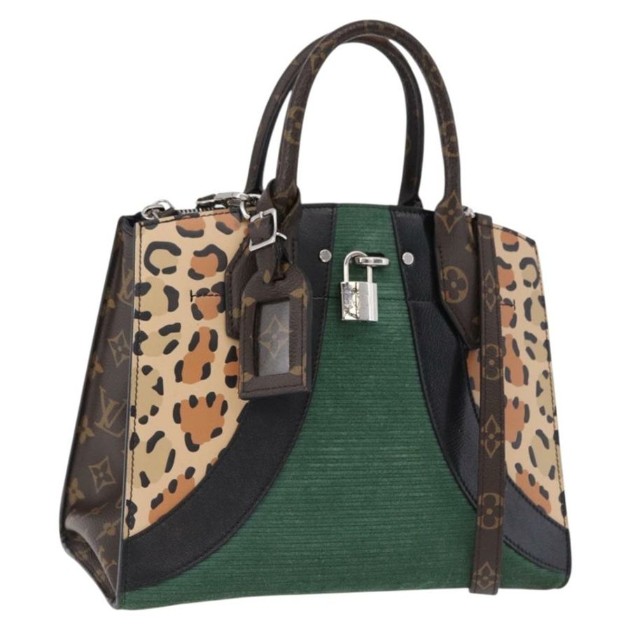 【日本直送】路易威登 Monogram Leopard City Steamer MM 手袋 M52126 LV Auth 188793SM-0