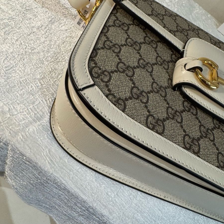 Gucci 古馳1955馬鞍包中號 白色老花-2