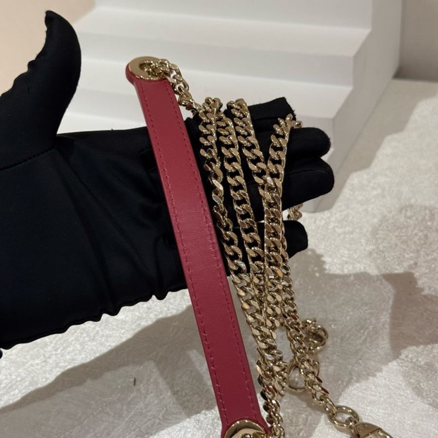 Dior三格戴妃粉色羊皮 閒置品 琺瑯扣 20年編碼帶芯片 。-21