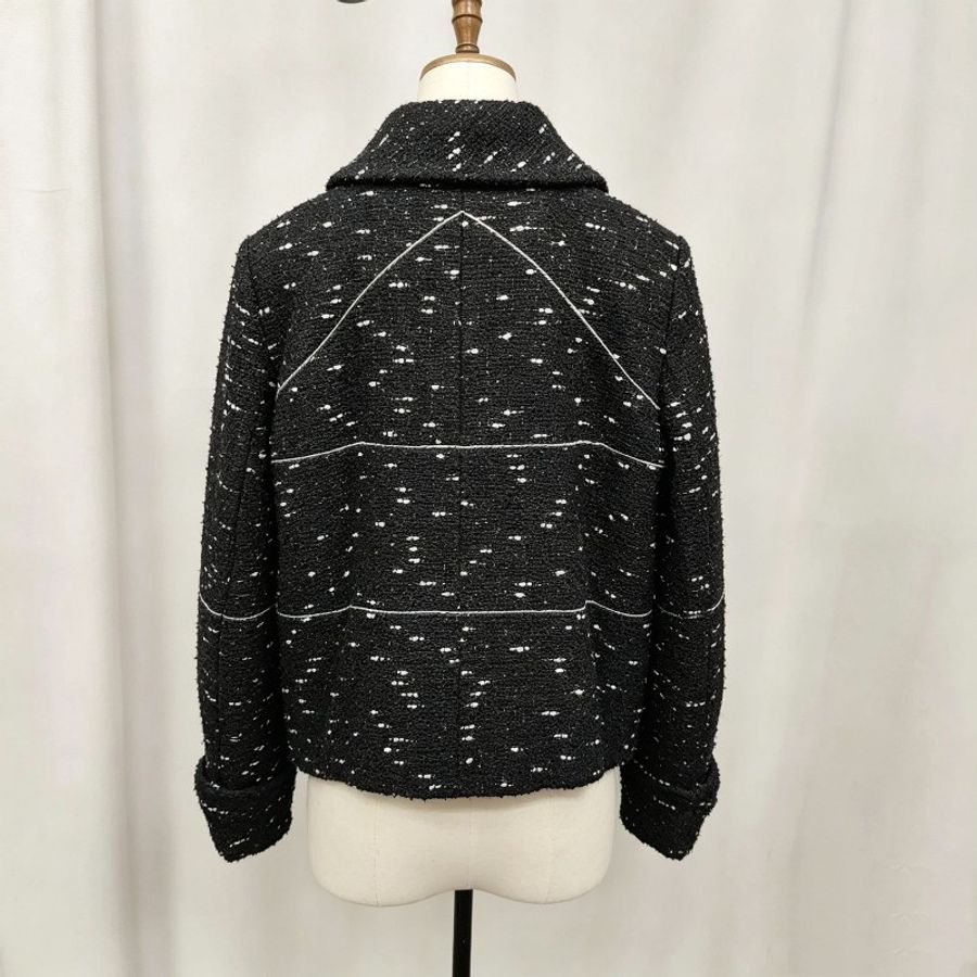 Chanel 18年森林系列秀款黑白羊毛上衣外套-6