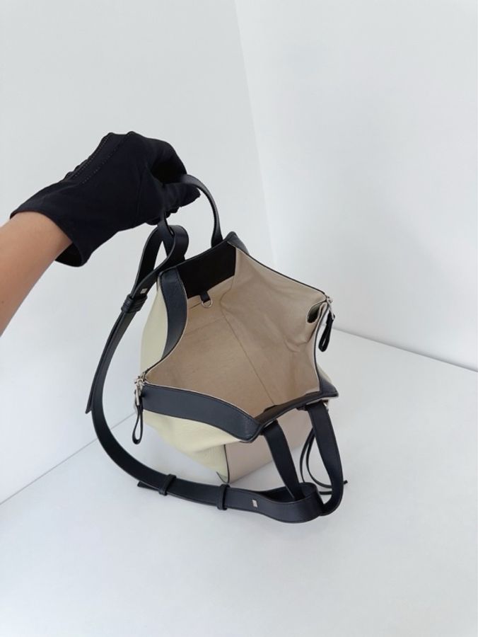 ✨Loewe羅意威|Hammock吊床包|莫蘭迪色系 豆綠/淺沙色/黑色三拼色|小號|98新-6