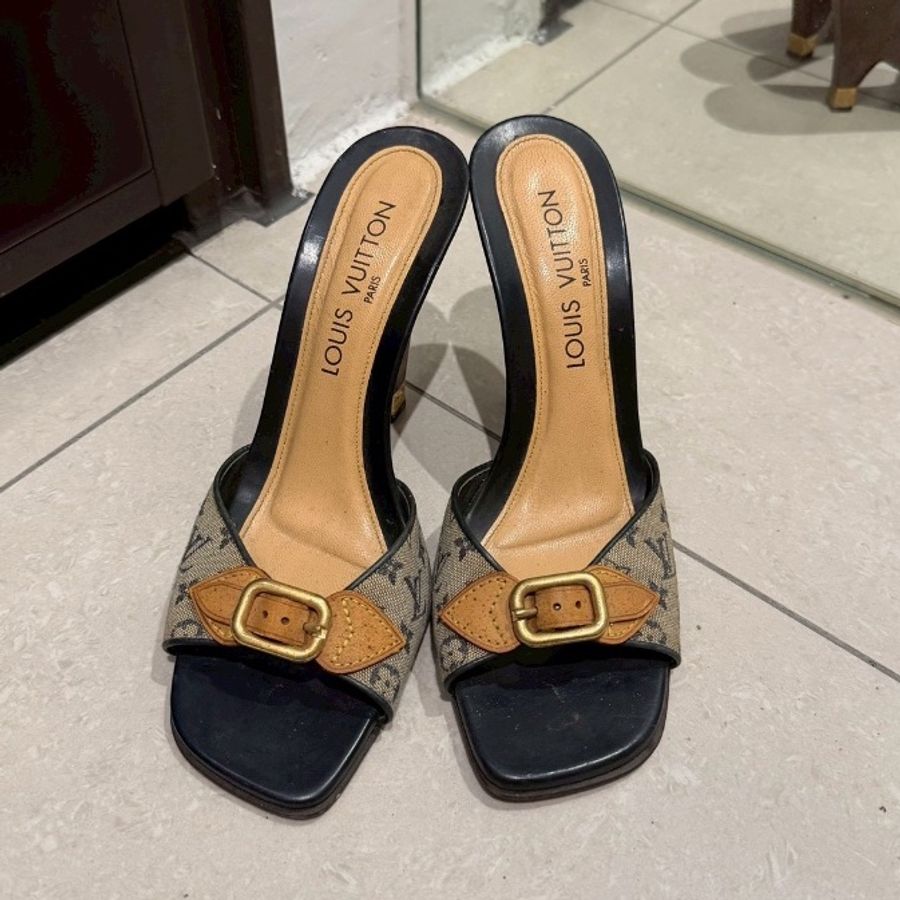 98新🧡#Lv #老花牛仔 #高跟鞋 #38.5碼-0