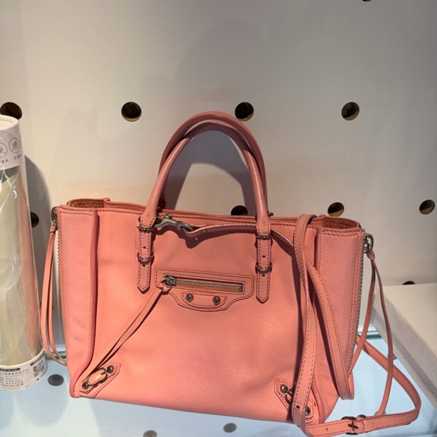 balenciaga 蝙蝠托特包 mini粉色 papier-7