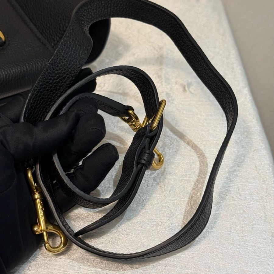 Mulberry 黑色手提斜挎包 底長32。-4