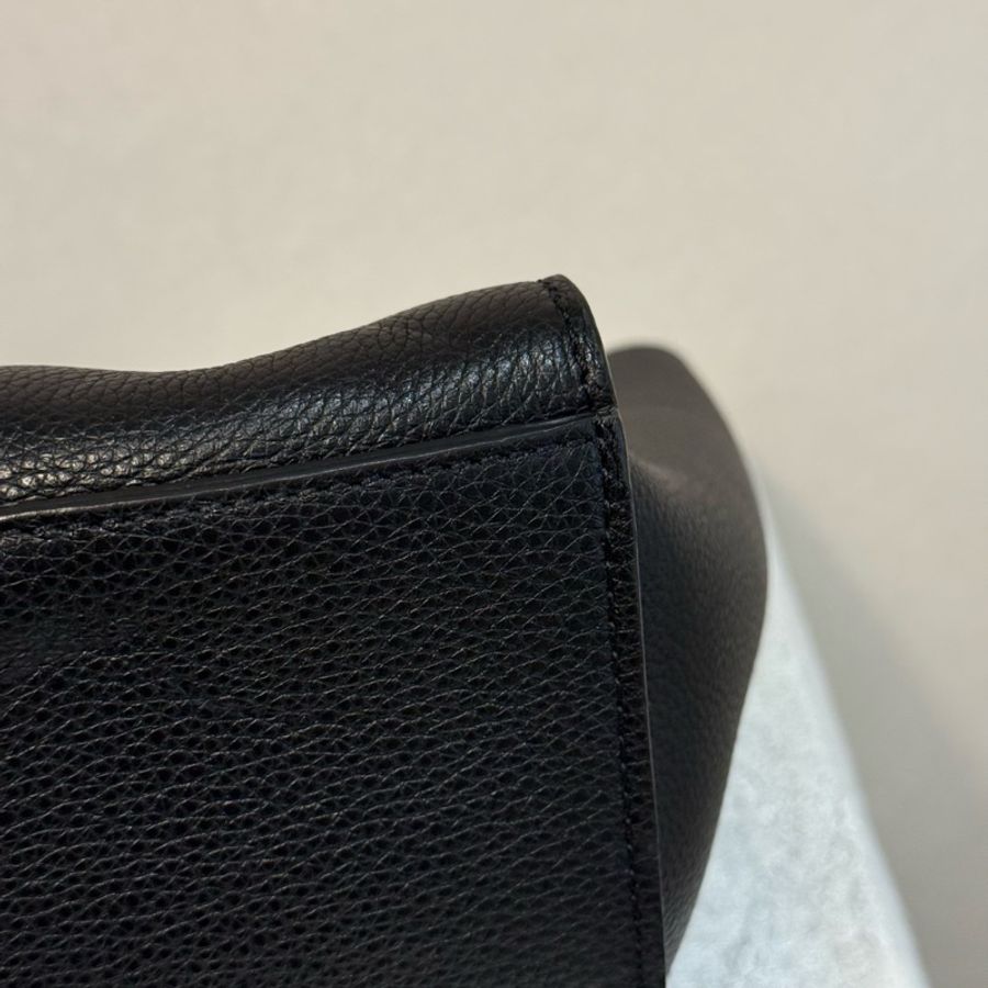Mulberry 黑色手提斜挎包 底長32。-6