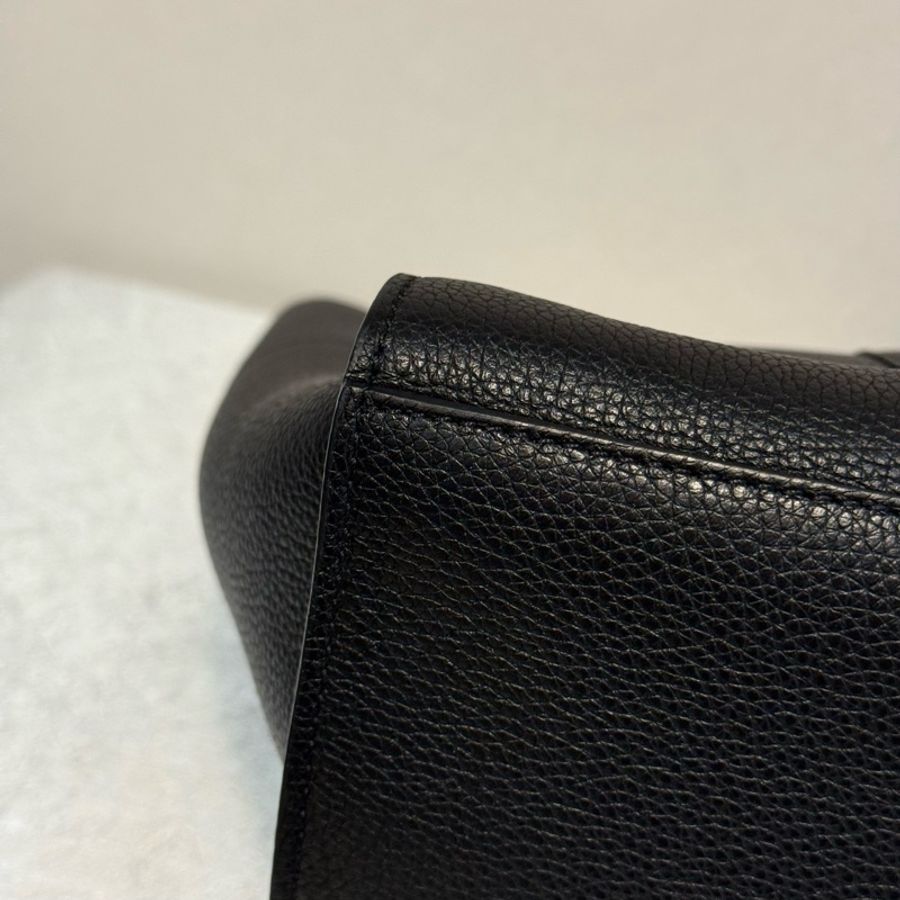 Mulberry 黑色手提斜挎包 底長32。-7