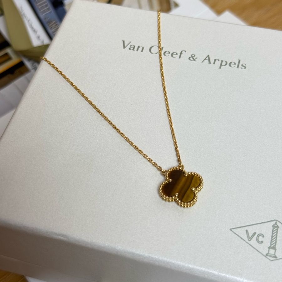 (2026國外購證🈵全配)全新Van Cleef & Arpels 招財虎眼石項鍊-2