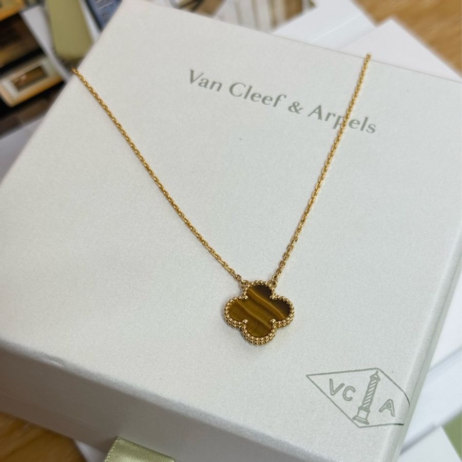 (2026國外購證🈵全配)全新Van Cleef & Arpels 招財虎眼石項鍊-3