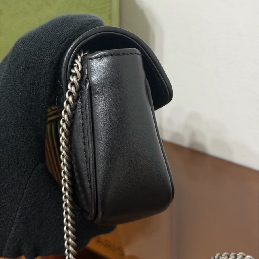 #全網最便宜 Gucci GG Marmont Super Mini 黑銀-5