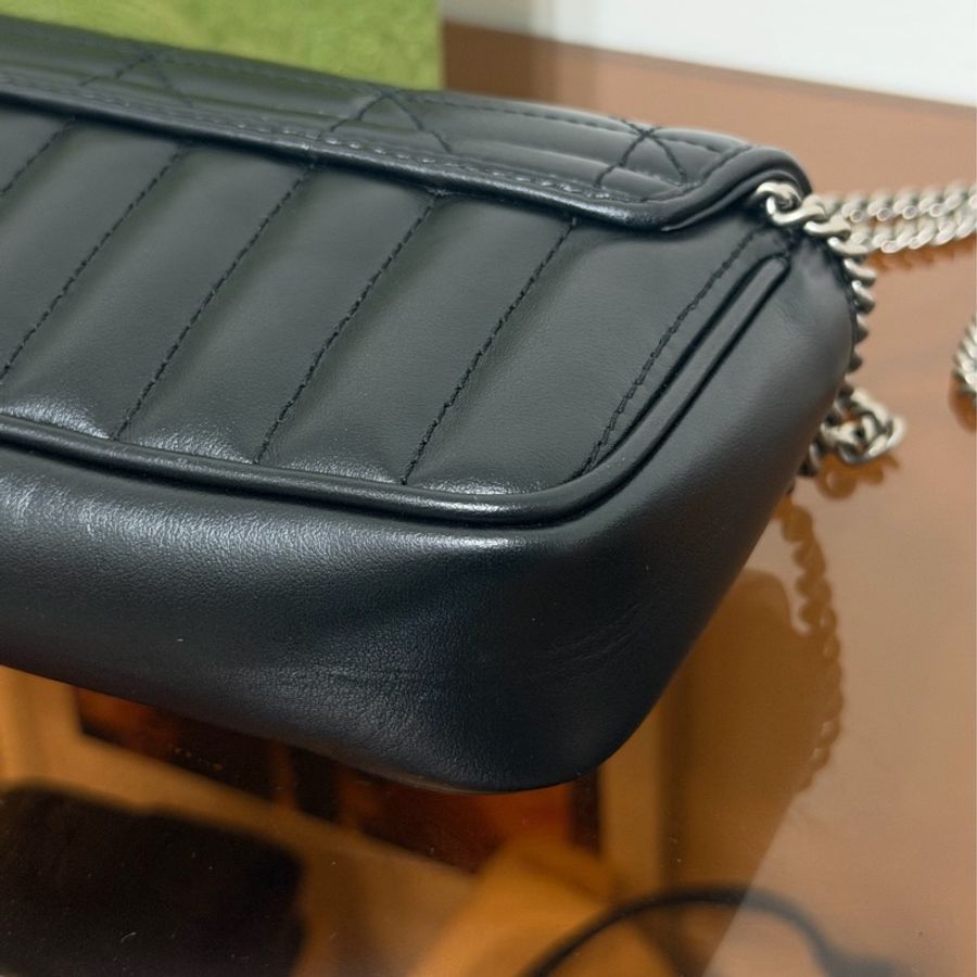 #全網最便宜 Gucci GG Marmont Super Mini 黑銀-10