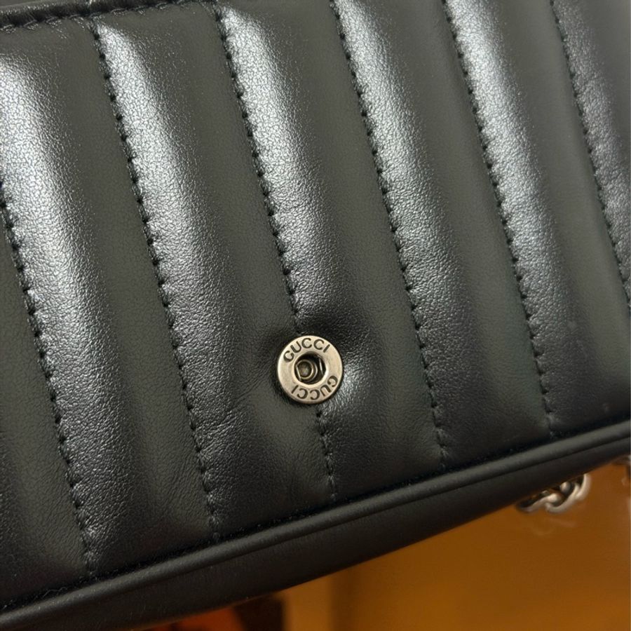 #全網最便宜 Gucci GG Marmont Super Mini 黑銀-13