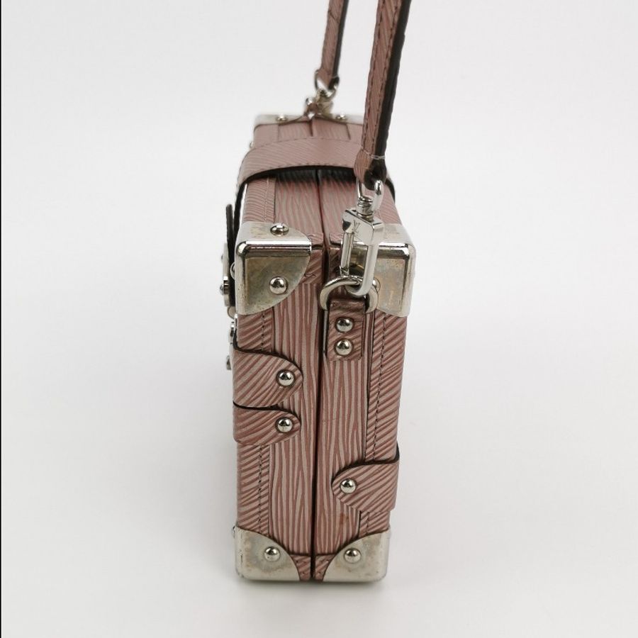 Louis Vuitton 硬盒 銀扣 櫻花粉 牛皮水紋-1
