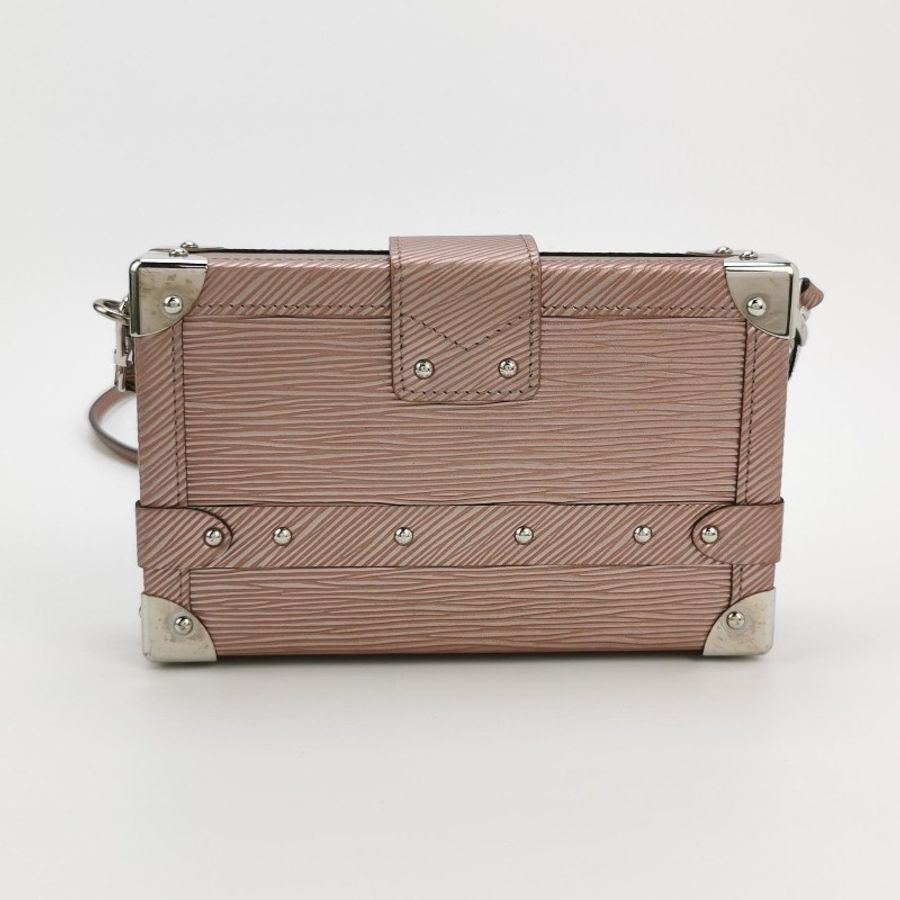 Louis Vuitton 硬盒 銀扣 櫻花粉 牛皮水紋-3