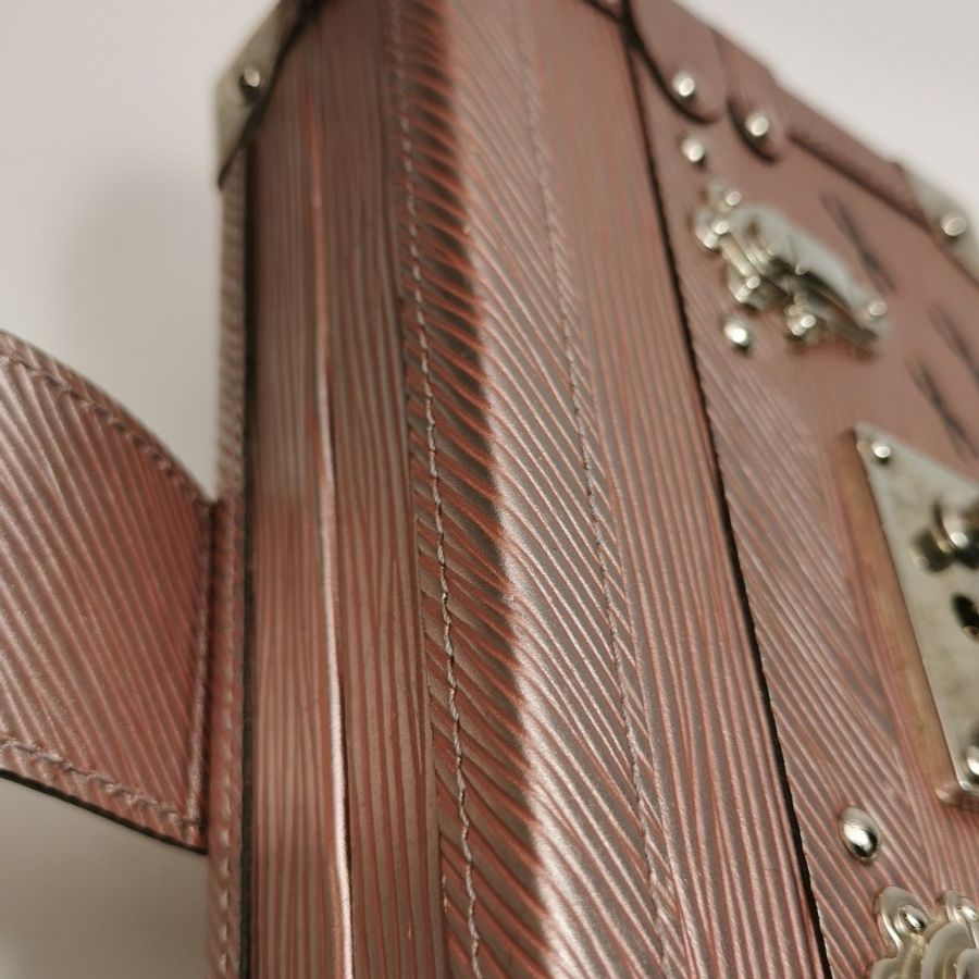 Louis Vuitton 硬盒 銀扣 櫻花粉 牛皮水紋-7