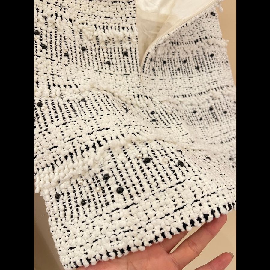 Chanel 黑白粗花呢短裙 38碼-3