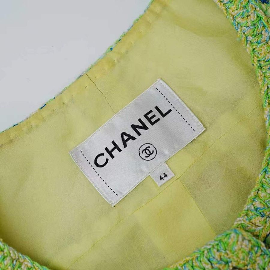 CHANEL香奈兒44碼 19P春夏酪梨綠色長袖外套-5