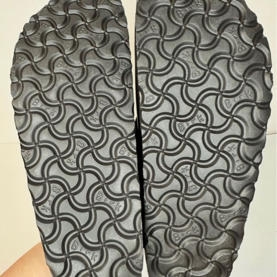 Birkenstock x Manolo Blahnik Boston 聯名水鑽扣黑色光面牛皮穆勒拖鞋|EU37-8