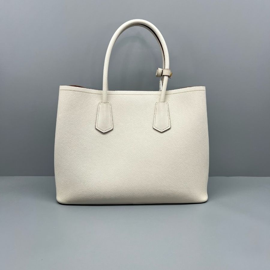 Prada double手提包白色牛皮-1