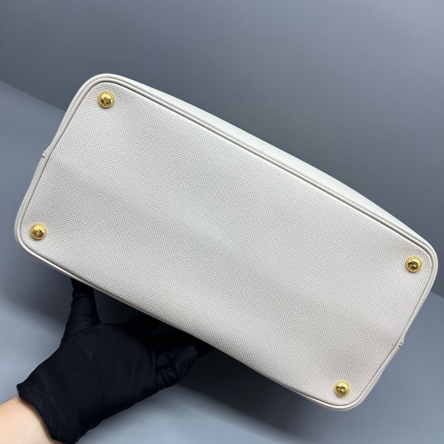 Prada double手提包白色牛皮-2