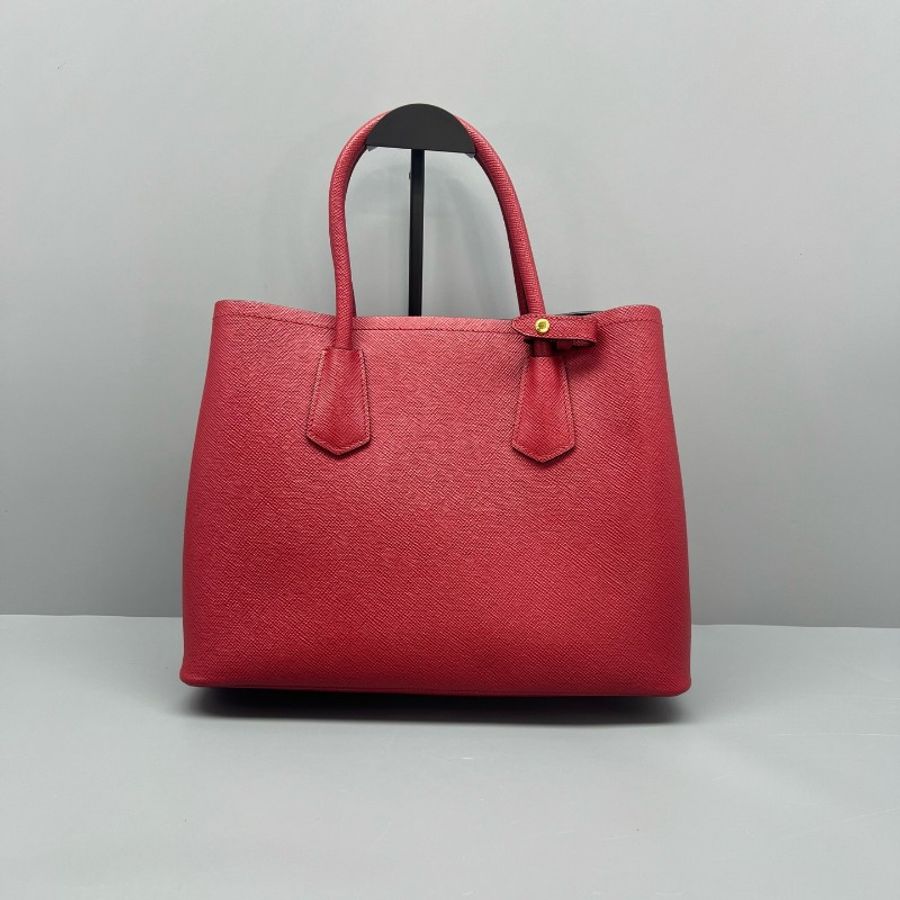 Prada 手提包double紅色牛皮-1