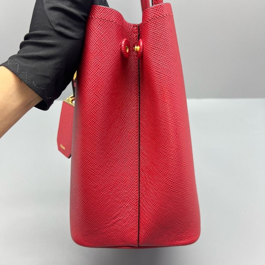 Prada 手提包double紅色牛皮-3
