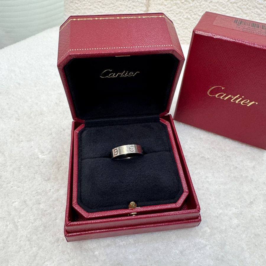 Cartier 卡地亞 750 白K金 LOVE 戒指 經典戒指 白金 戒指 B4084759-4