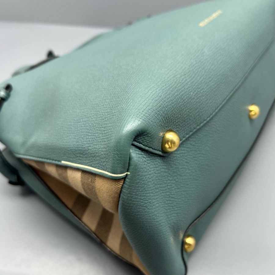 Burberry 班納手提單肩包綠色-4