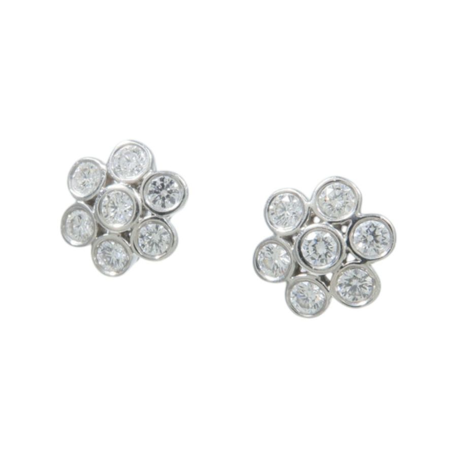 TIFFANY&CO PT950鉑金Diamond Flower Earrings鑽石耳環-1