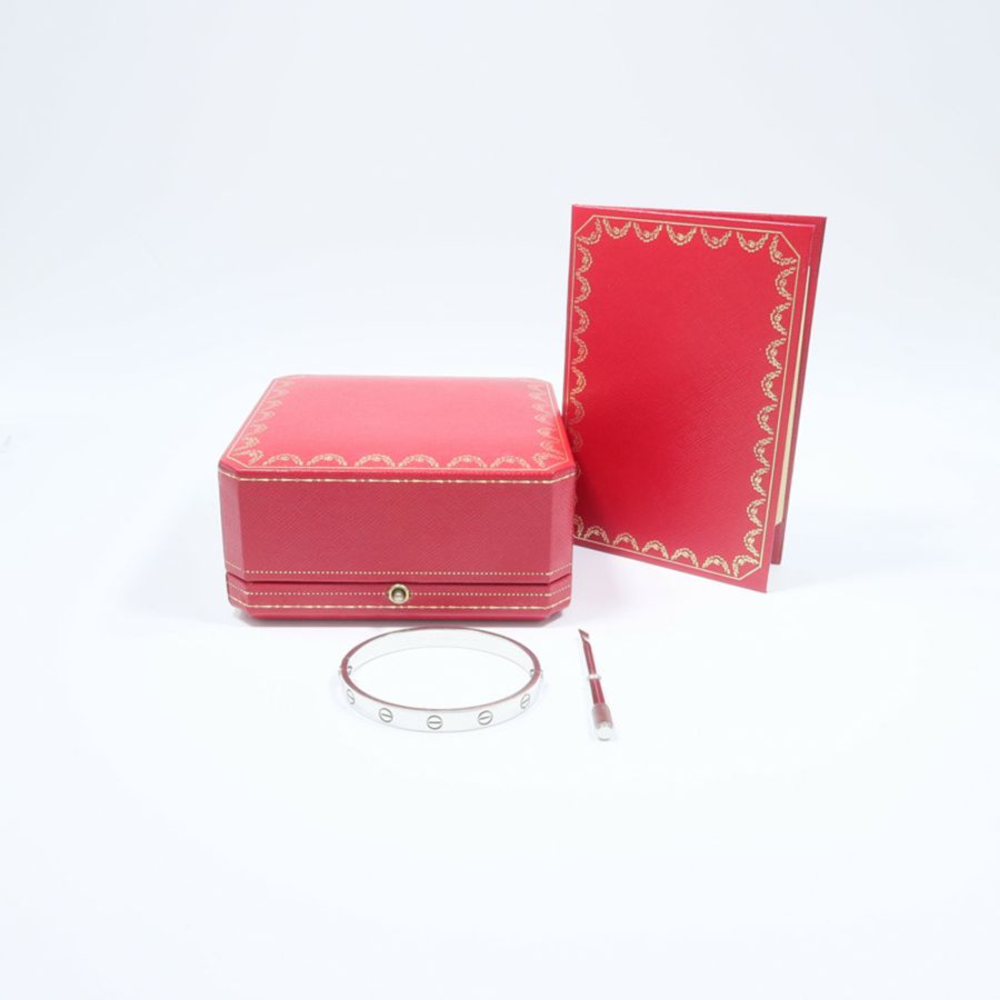 CARTIER 18K白金Love Blaceret手鐲-9
