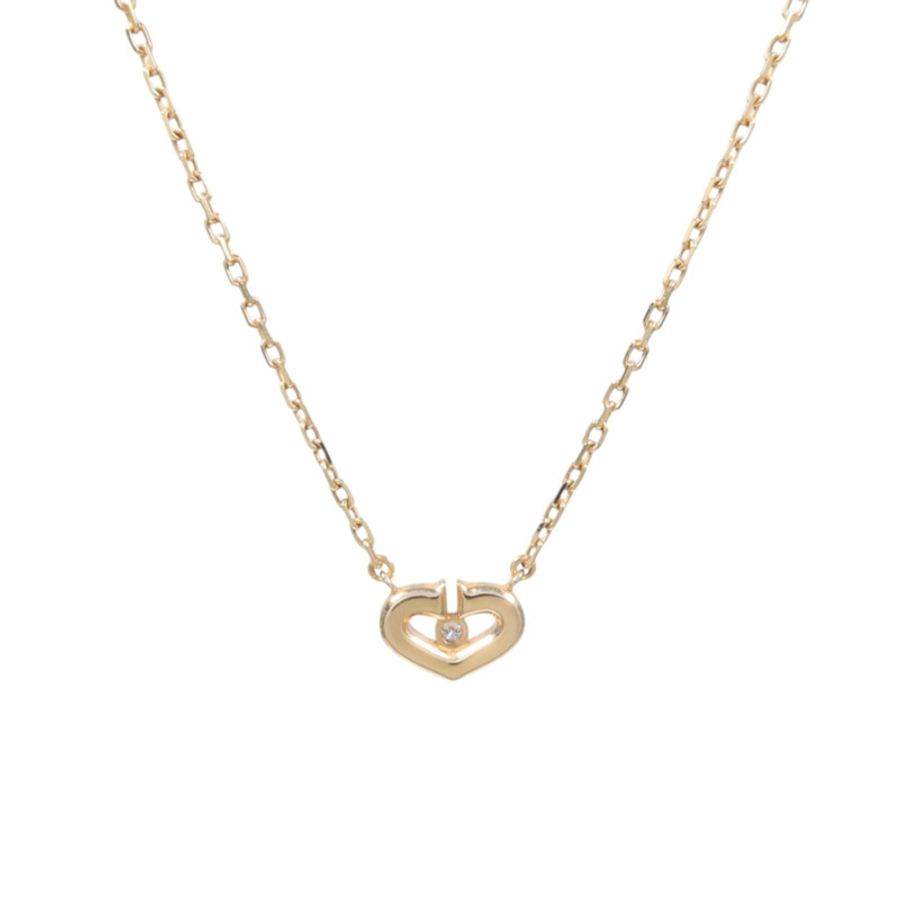 CARTIER 18K玫瑰金Cartier C Heart鑽石項鍊-1