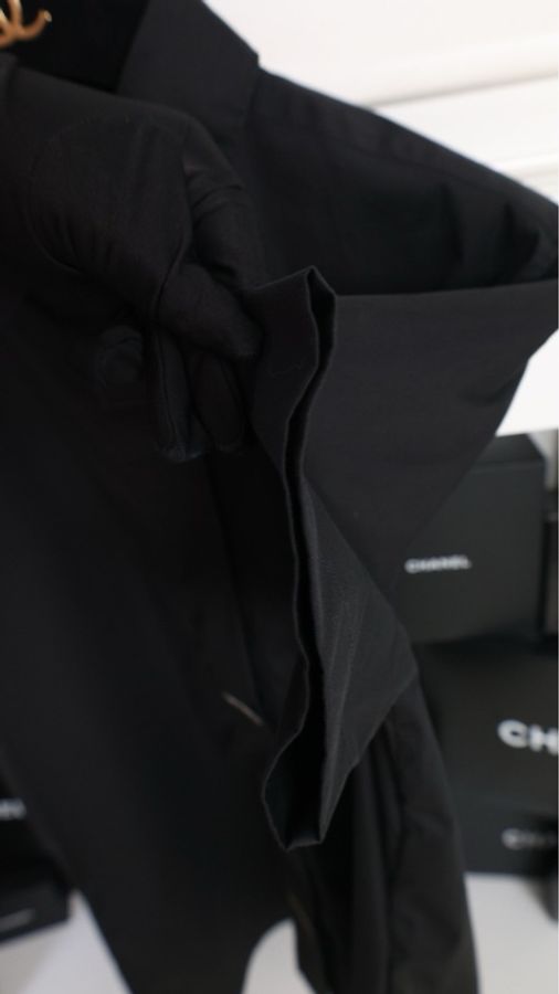 Chanel 99年黑白字母魔术贴扣短袖衬衫上衣-13