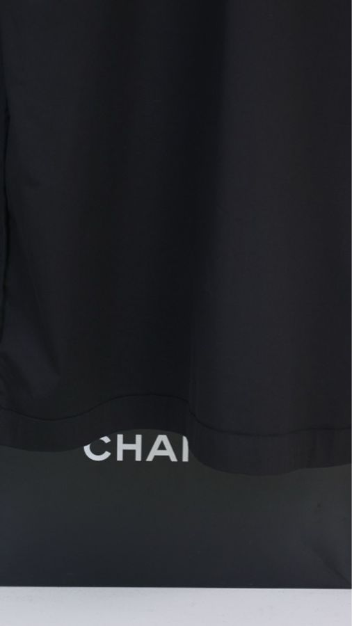 Chanel 99年黑白字母魔术贴扣短袖衬衫上衣-15