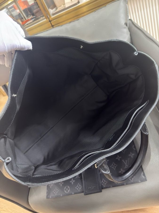 Louis Vuitton 路易威登 GRAND SAC 黑花 公文包 拼皮tote尺寸42×32-5