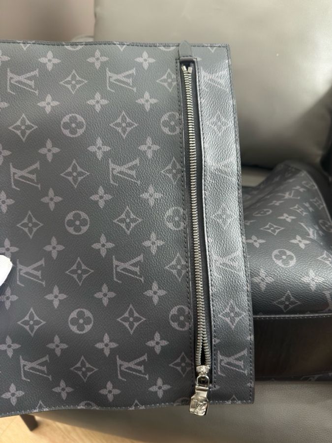 Louis Vuitton 路易威登 GRAND SAC 黑花 公文包 拼皮tote尺寸42×32-11