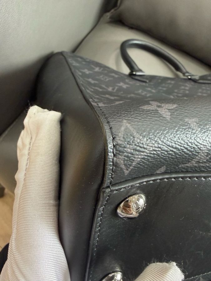 Louis Vuitton 路易威登 GRAND SAC 黑花 公文包 拼皮tote尺寸42×32-16