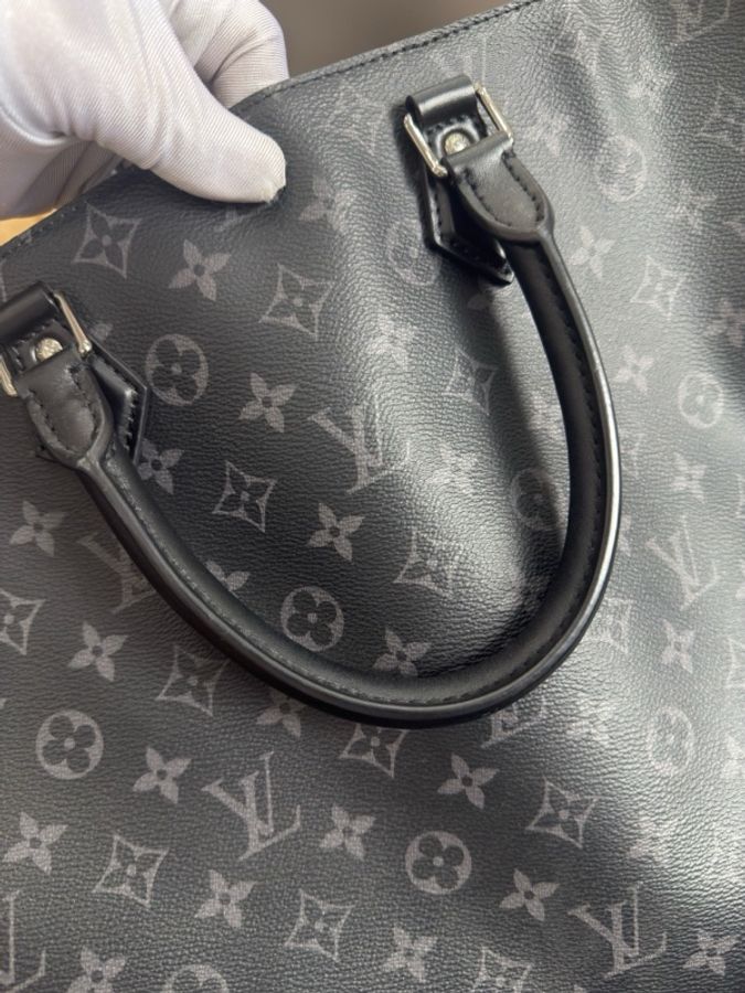 Louis Vuitton 路易威登 GRAND SAC 黑花 公文包 拼皮tote尺寸42×32-18