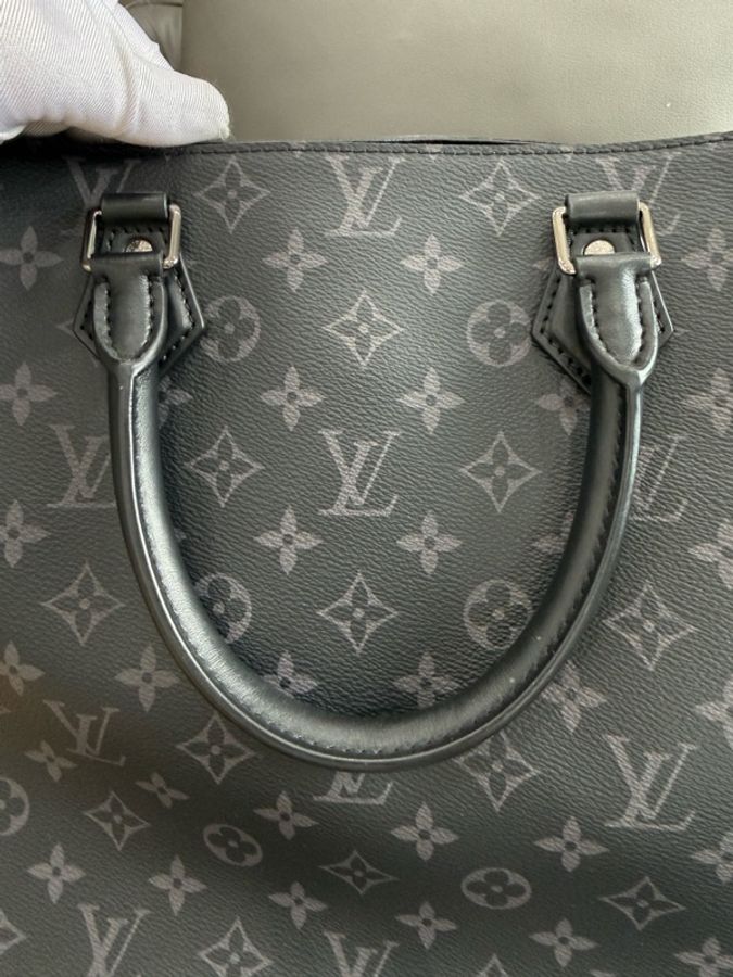 Louis Vuitton 路易威登 GRAND SAC 黑花 公文包 拼皮tote尺寸42×32-19