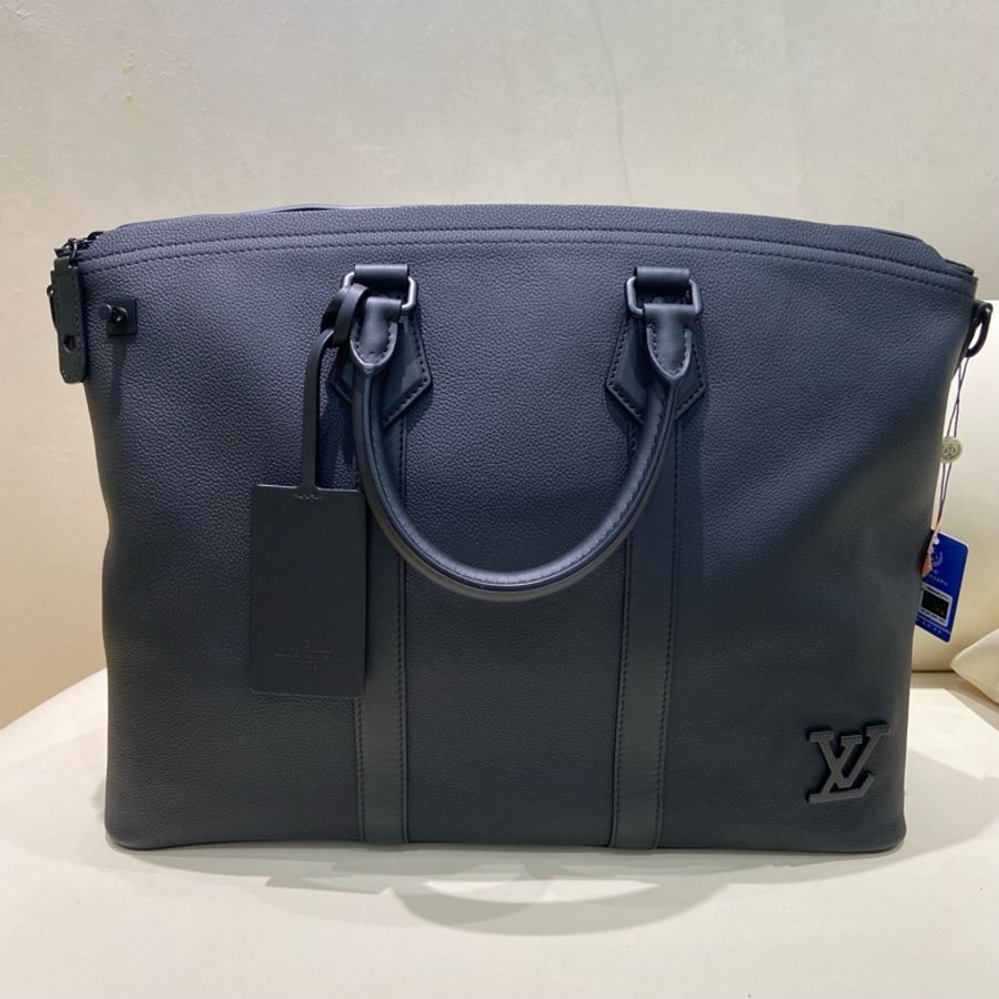 LOUIS VUITTON路易威登 LOCK IT TOTE 黑色粒面小牛皮 托特包Tote包購物袋單肩手提包 男款 芯片-0