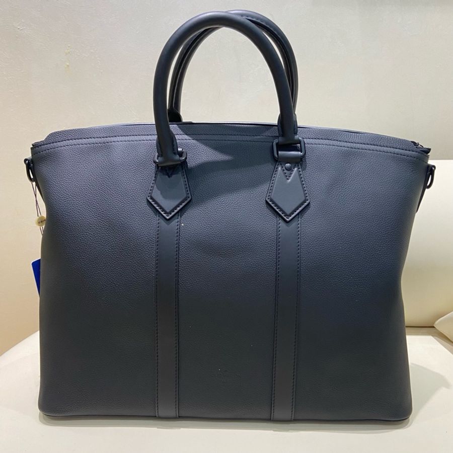 LOUIS VUITTON路易威登 LOCK IT TOTE 黑色粒面小牛皮 托特包Tote包購物袋單肩手提包 男款 芯片-10