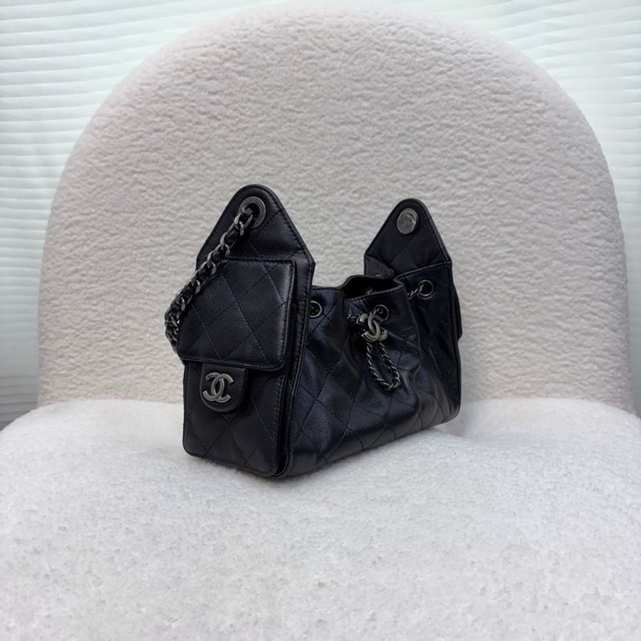 Chanel mini 25bag黑銀釦-3