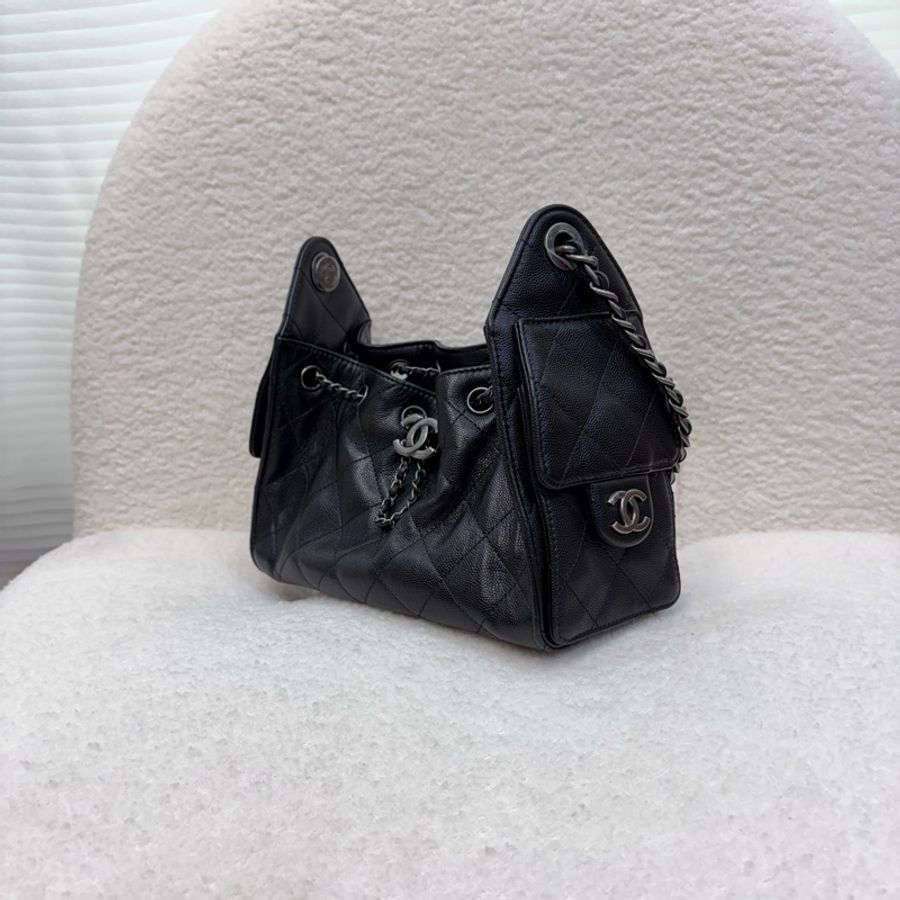 Chanel mini 25bag黑銀釦-13