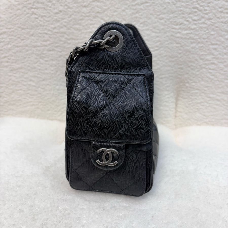 Chanel mini 25bag黑銀釦-16