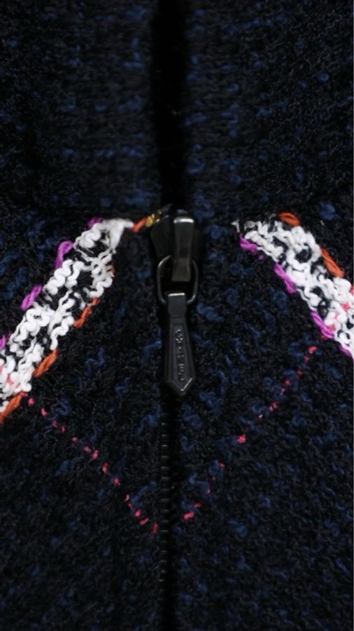 Chanel 07年度假系列秀款深蓝色红白滚边外套马甲半裙套装-28