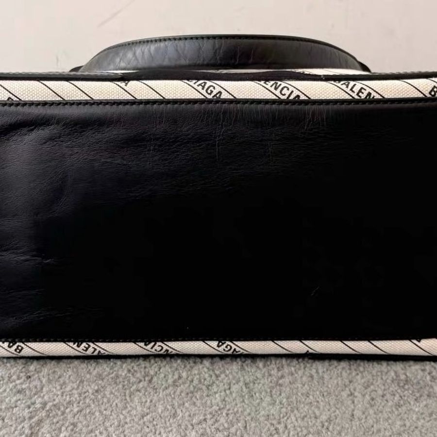 balenciaga navy cabas 沙灘子母包手提肩背斜背包 黑白配色 30*20*9cm 99新配件子袋 塵袋-7