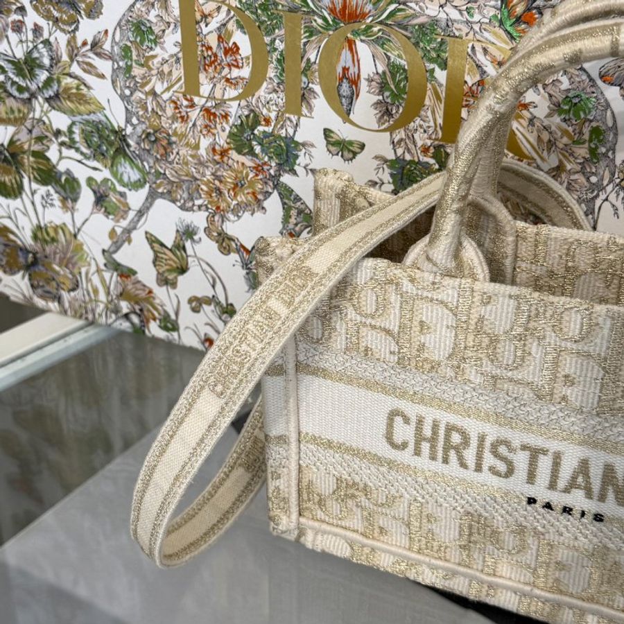 DIOR Oblique Mini Tote - 白金-2