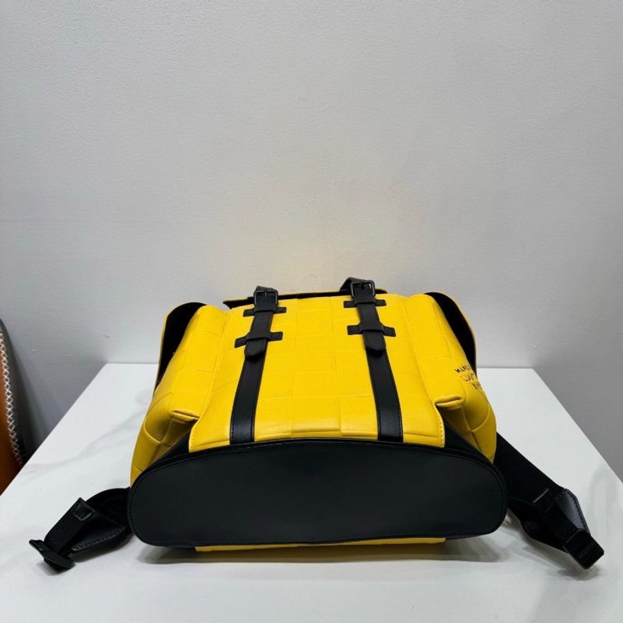 LV CHRISTOPHER MM字母圖案 黃色全皮後背包 中號 38*12.5*44cm 99新配件塵袋-5