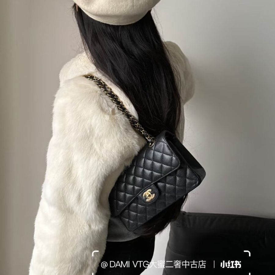 CHANEL 經典口蓋包Mini CF20 - 黑金-1