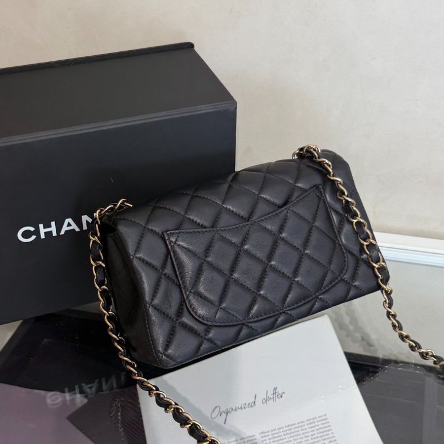 CHANEL 經典口蓋包Mini CF20 - 黑金-4