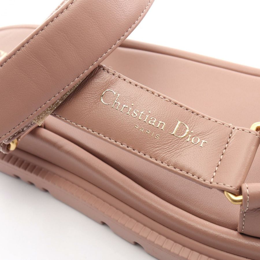 Christian Dior D-Wave 涼鞋 #39 皮革粉紅二手女款-7