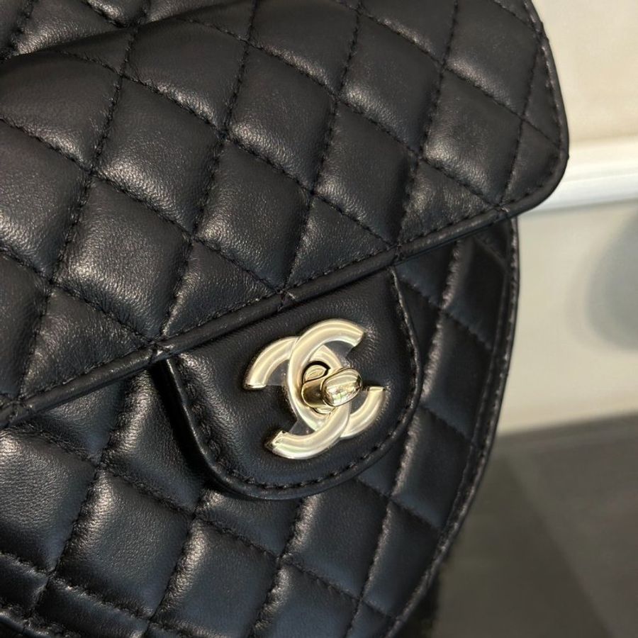 CHANEL 22S小羊皮愛心包 - 大號黑金-9